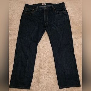 LEVI'S 501 Darkwash Original Fit Button Fly Men's Blue Jeans 42X30